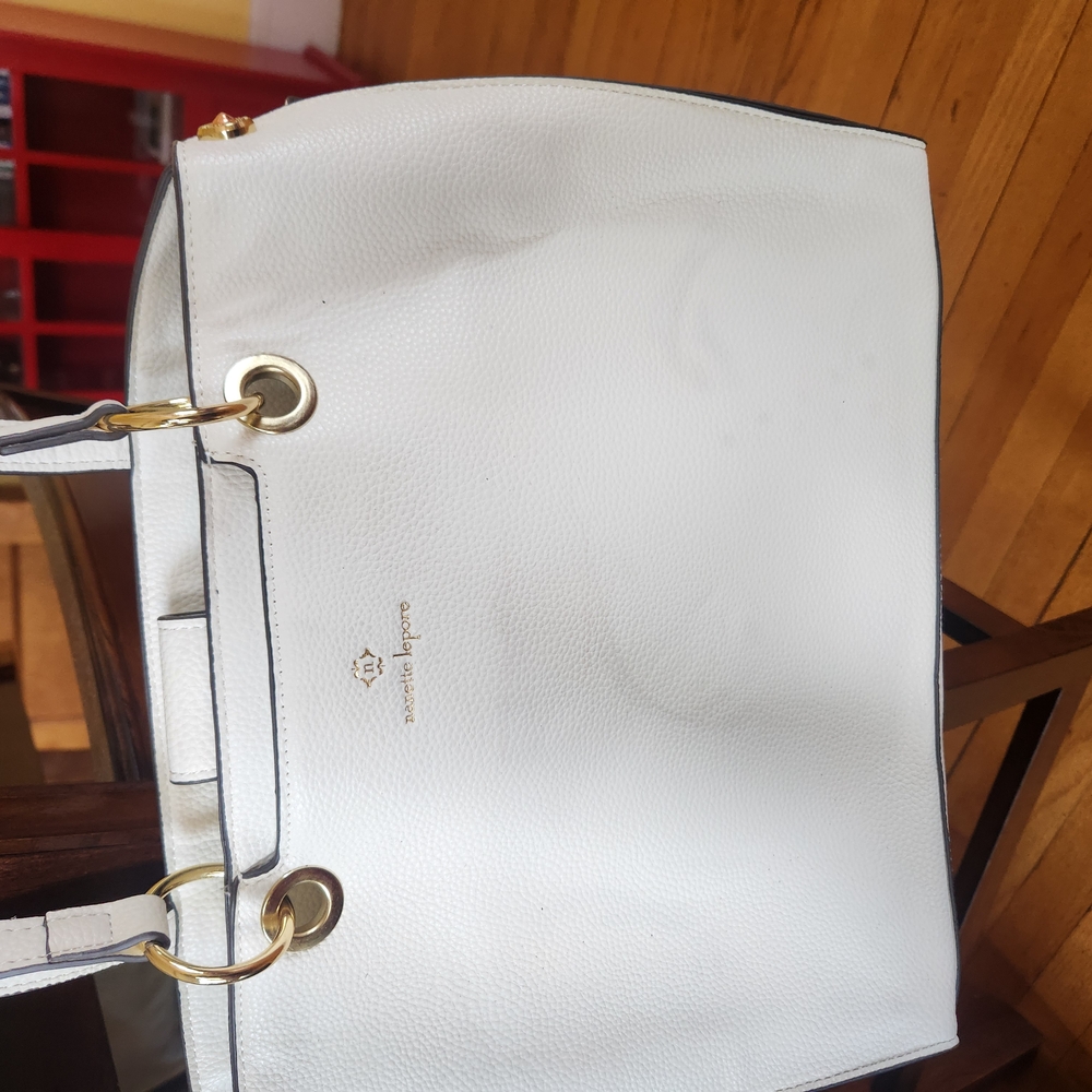 Coach White Leather Tote Bag